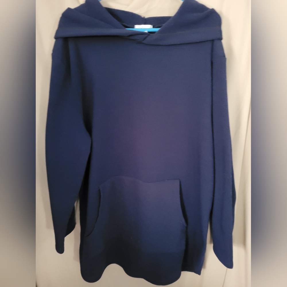 3 XLarge Womens Longsleeve Pullover sweatshirt dress by Z Avenue. Navy blue